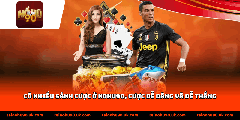 Có nhiều sảnh cược ở NOHU90, cược dễ dàng và dễ thắng